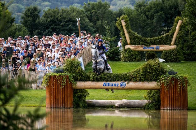 August 15, 2026: Compete in the Eventing Cross Country on Day 5 of the 2026 FEI World Championships, 2026 in Aachen. Photo by Emma Wallskog, BILDBYRAN, code EW EW0685, equestrian sports, 2026 World Equestrian Games, 2026 FEI World Championships, bb  Copyright: EMMAxWALLSKOG BB260815EW036