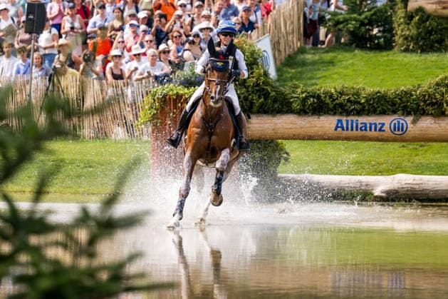 August 15, 2026: Amanda Staam of Sweden, riding Corpoubet AT, competes in the Eventing Cross Country on Day 5 of the 2026 FEI World Championships in Aachen. 2026 in Aachen. Photo by Emma Wallskog, BILDBYRAN, code EW EW0685. equestrian sports, riding, 2026 World Championships, 2026 FEI World Championships, BBENG, equestrian sports, World Championships, eventing, cross-country, Sweden  Copyright: EMMAxWALLSKOG BB260815EW038