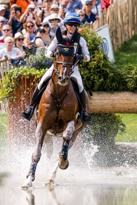 August 15, 2026: Amanda Staam of Sweden, riding Corpoubet AT, competes in the Eventing Cross Country on Day 5 of the 2026 FEI World Championships in Aachen. 2026 in Aachen. Photo by Emma Wallskog, BILDBYRAN, code EW EW0685. equestrian sports, riding, 2026 World Championships, 2026 FEI World Championships, BBENG, equestrian sports, World Championships, eventing, cross-country, Sweden Copyright: EMMAxWALLSKOG BB260815EW041