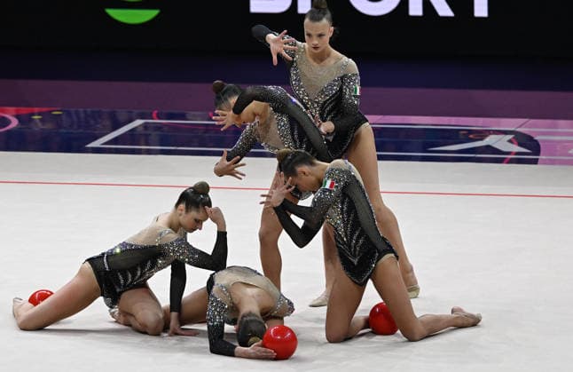 August 15, 2026, xhbx, 2026 Rhythmic Gymnastics World Championships, from left: Team, Group, Italy, Ball, Frankfurt am Main