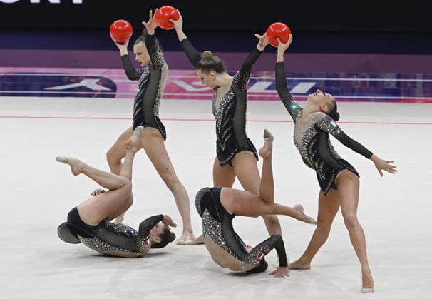 August 15, 2026, xhbx, 2026 Rhythmic Gymnastics World Championships, from left: Team, Group, Italy, Ball, Frankfurt am Main