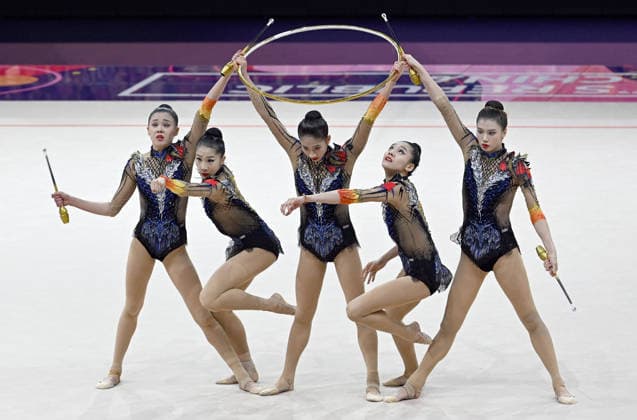 August 15, 2026, xhbx, 2026 Rhythmic Gymnastics World Championships, from left: Team, Group, China Hoop Team, Frankfurt am Main