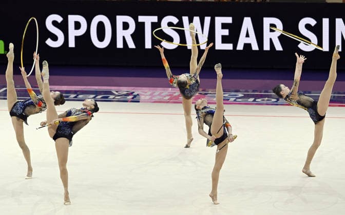 August 15, 2026, xhbx, 2026 Rhythmic Gymnastics World Championships, from left: Team, Group, China Hoop Team, Frankfurt am Main