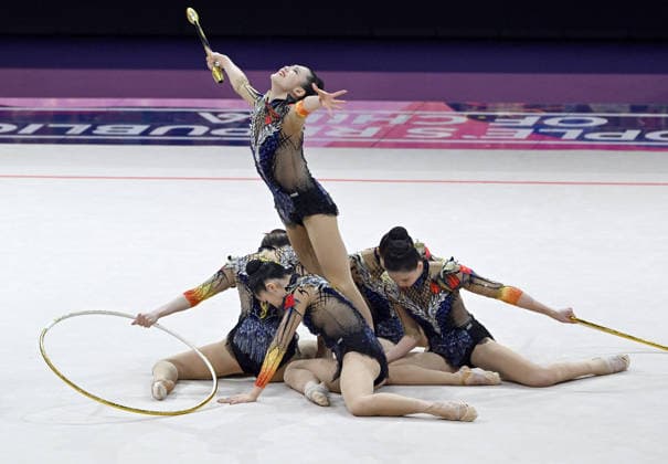 August 15, 2026, xhbx, 2026 Rhythmic Gymnastics World Championships, from left: Team, Group, China Hoop Team, Frankfurt am Main