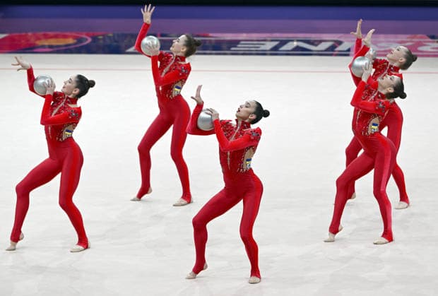 August 15, 2026, xhbx, 2026 Rhythmic Gymnastics World Championships, v l Team, Group, Ukraine Ball, Frankfurt am Main