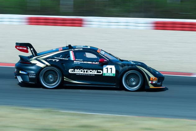Nürburg, Germany, August 15–16, 2026 Porsche Sixt Carrera Cup Germany 2026 Nürburgring Saturday Race Pictured: Chester Kieffer L Schumacher CLRT Copyright: xFotostandx xManfredxStiebertx