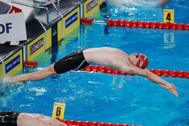 Oliver Morgan from GB at the Swimming European Aquatics Championships Paris 2026, Paris, August 15, 2026 .  Copyright: xGianxMattiaxD Alberto LaPressex