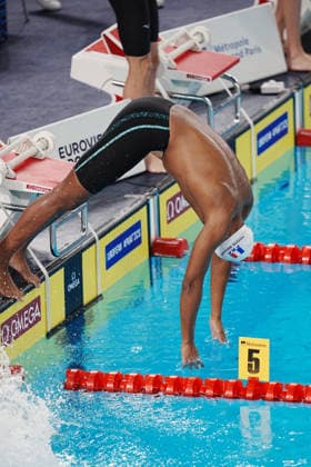 Yohann Ndoye Brouard from France at the Swimming European Aquatics Championships Paris 2026, Paris, August 15, 2026 .  Copyright: xGianxMattiaxD Alberto LaPressex