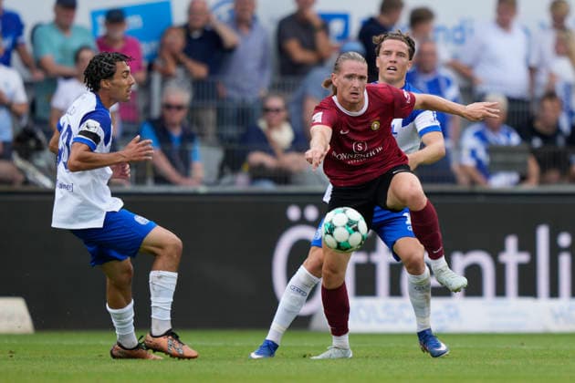 August 15, 2026, Hänsch Arena, Meppen, GER, 3rd Division, Matchday 2: SV Meppen vs. SG Sonnenhof Großaspach, Marlon Faß, SG Sonnenhof Großaspach 9. DFL regulations prohibit any use of photographs as image sequences and or quasi-video. Meppen, Lower Saxony, Hänsch Arena