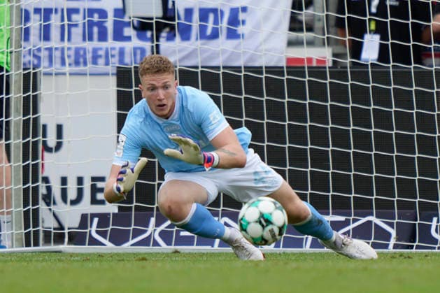 August 15, 2026, Hänsch Arena, Meppen, GER, 3rd Division, Matchday 2: SV Meppen vs. SG Sonnenhof Großaspach, Goalkeeper Julius Pünt, SV Meppen 44. DFL regulations prohibit any use of photographs as image sequences and or quasi-video. Meppen, Lower Saxony, Hänsch Arena