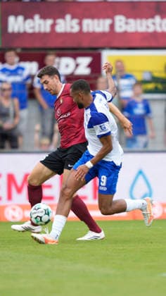 August 15, 2026, Hänsch Arena, Meppen, GER, 3. Liga, Matchday 2: SV Meppen vs. SG Sonnenhof Großaspach, Cyrill Akono, SV Meppen 9. DFL regulations prohibit any use of photographs as image sequences and or quasi-video. Meppen, Lower Saxony, Hänsch Arena