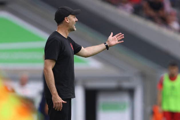 Fortuna Düsseldorf coach Alexander Ende gestures during the 3. Liga match between Fortuna Düsseldorf and TSG 1899 Hoffenheim II at the Merkur Spiel Arena on August 15, 2026, in Düsseldorf, Germany. Photo by Oliver Kaelke, DeFodi Images. Coach Alexander Ende of Fortuna Düsseldorf gestures during the 3. Liga match between Fortuna Düsseldorf and TSG 1899 Hoffenheim II at Merkur Spiel Arena on August 15, 2026 in Düsseldorf, Germany. Photo by Oliver Kaelke, DeFodi Images. DFB and DFL regulations prohibit any use of photographs as image sequences and or quasi-video. Photo by Oliver Kaelke, DeFodi Images.