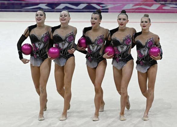 August 15, 2026, xhbx, 2026 Rhythmic Gymnastics World Championships, v l Team, Group, Germany consists of Alisa Datsenko, Anja Kosan, Alina Ott, Helena Ripken, Anna Maria Shatokhin Ball routine Frankfurt am Main