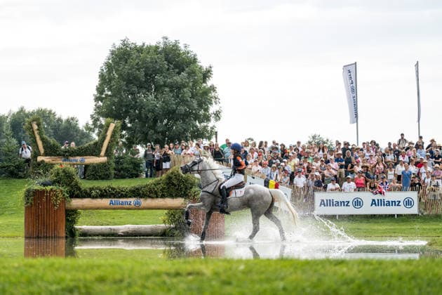 August 15, 2026: Sanne de Jong of the Netherlands, riding Enjoy, competes in the Eventing Cross Country on Day 5 of the 2026 FEI World Championships on August 15, 2026 in Aachen. Photo by Emma Wallskog. BILDBYRAN code EW EW0685 equestrian sports riding 2026 World Championships 2026 FEI World Championships BBENG equestrian sports World Championships eventing cross-country  Copyright: EMMAxWALLSKOG BB260815EW077