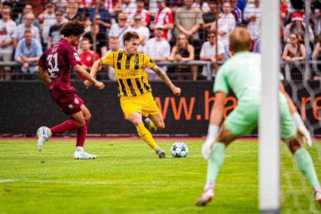 Daniel Starodid, Alemannia Aachen, 09 in front of the goal, SC Fortuna Cologne vs. Alemannia Aachen, soccer, 3rd Division, Matchday 2, 2026–2027 season, August 15, 2026 DFB regulations prohibit any use of photographs as image sequences and or quasi-video SC Fortuna Cologne vs. Alemannia Aachen, soccer, 3rd Division, Matchday 2, 2026–2027 season, August 15, 2026, Cologne Copyright: xEibner-Pressefoto J.xDerondeaux EP_JDU
