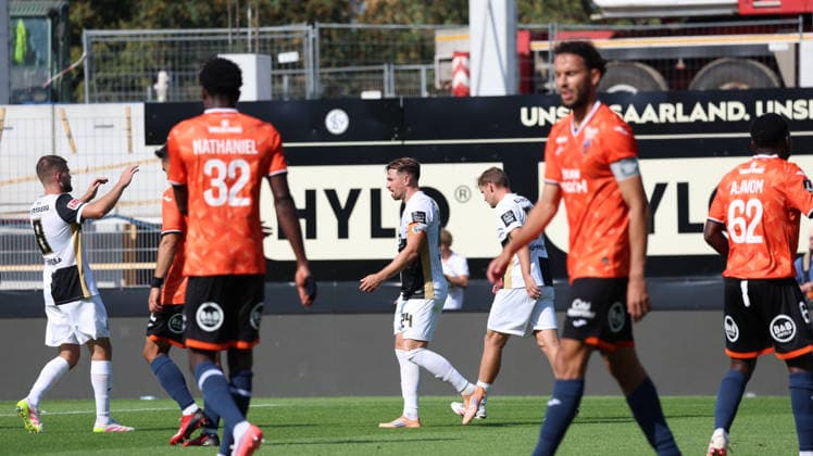 August 15, 2026, xrekx, Soccer Friendly Match, SV Elversberg vs. FC Lorient – Luca Schnellbacher of SV 07 Elversberg scores the goal, goal, scores the goal to make it 3–1. DFL and DFB regulations prohibit any use of photographs as image sequences and or quasi-video. Elversberg
