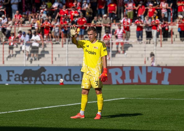 Soccer, Men s, 2026–2027 Season, Friendly Match, 1. FC Union Berlin vs. Ipswich Town, Goalkeeper Matheo Raab (1. FC Union Berlin), August 15, 2026, Copyright: xSebastianxRäppold MatthiasxKochx