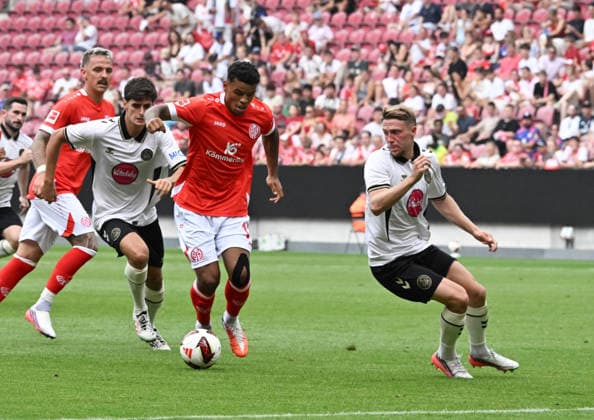 August 15, 2026, xsltx, Soccer Friendly Match, FSV Mainz 05 vs. AFC Bournemouth 2 (referee: Ransford Königsdörffer) 1 FSV Mainz 05 DFL DFB REGULATIONS PROHIBIT ANY USE OF PHOTOGRAPHS AS IMAGE SEQUENCES AND OR QUASI-VIDEO