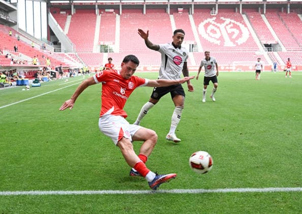 August 15, 2026, xsltx, soccer friendly match, FSV Mainz 05 vs. AFC Bournemouth, Anthony Caci 1, FSV Mainz 05. DFL and DFB regulations prohibit any use of photographs as image sequences and or quasi-video.