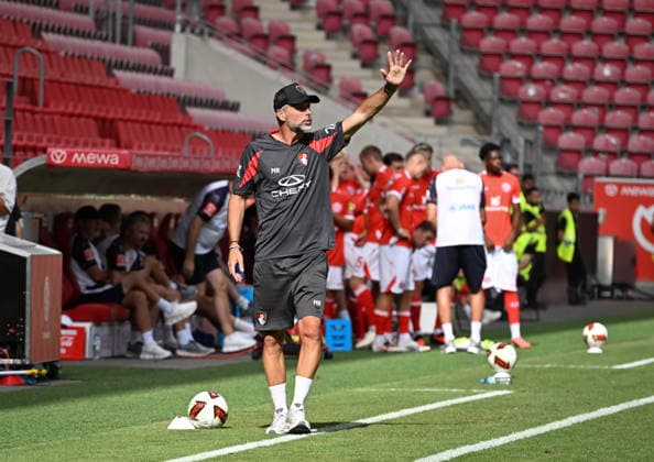 August 15, 2026, xsltx, soccer friendly match, FSV Mainz 05 vs. AFC Bournemouth, Marco Rose, head coach of AFC Bournemouth. DFL and DFB regulations prohibit any use of photographs as image sequences and or quasi-video.