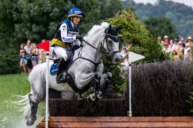 August 15, 2026: Louise Romeike of Sweden, riding Caspian, competes in the Eventing Cross Country on Day 5 of the 2026 FEI World Championships in Aachen. 2026 in Aachen. Photo by Emma Wallskog. BILDBYRAN code EW EW0685. equestrian sports, riding, 2026 World Championships, 2026 FEI World Championships, BBENG, equestrian sports, World Championships, eventing, cross-country  Copyright: EMMAxWALLSKOG BB260815EW085