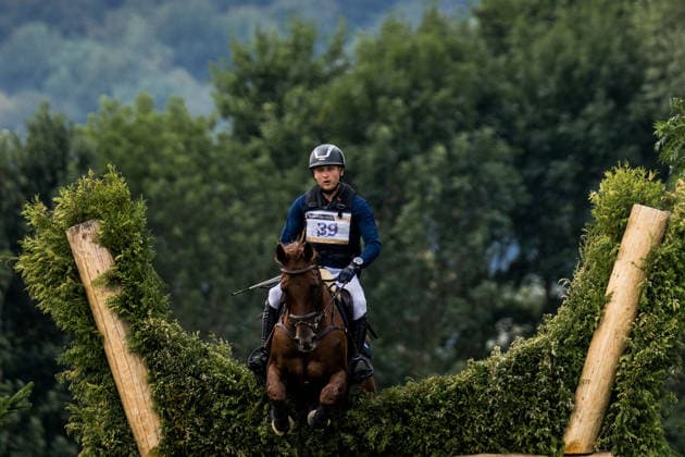 August 15, 2026: Axel Lindberg of Finland, riding Quelle Bonne, competes in the Eventing Cross Country on Day 5 of the 2026 FEI World Championships on August 15, 2026 in Aachen. Photo by Emma Wallskog. BILDBYRAN code EW EW0685 equestrian sports riding 2026 World Championships 2026 FEI World Championships BBENG equestrian sports World Championships eventing cross-country  Copyright: EMMAxWALLSKOG BB260815EW086