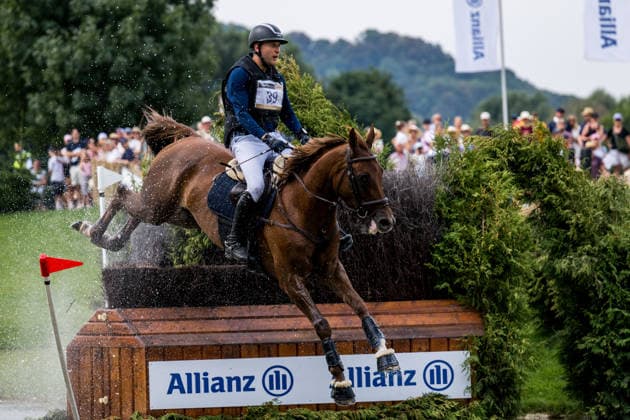 August 15, 2026: Axel Lindberg of Finland, riding Quelle Bonne, competes in the Eventing Cross Country on Day 5 of the 2026 FEI World Championships on August 15, 2026 in Aachen. Photo by Emma Wallskog. BILDBYRAN code EW EW0685 equestrian sports riding 2026 World Championships 2026 FEI World Championships BBENG equestrian sports World Championships eventing cross-country  Copyright: EMMAxWALLSKOG BB260815EW088