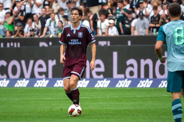 Germany Friendly Match, 2026-2027 Season, Mönchengladbach vs. Aston Villa, Borussia Park Stadium, Mönchengladbach, Pau Torres (Aston Villa), No. 14 (Mönchengladbach), Borussia Park Stadium, Germany Copyright: xOrhanxHabashx