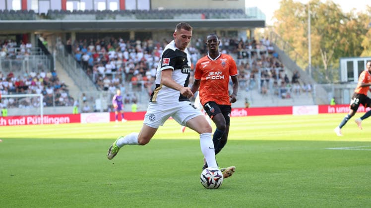 August 15, 2026, xrekx, Soccer Friendly Match, SV Elversberg vs. FC Lorient, Luca Sirch, SV 07 Elversberg. DFL and DFB regulations prohibit any use of photographs as image sequences and or quasi-video. Elversberg