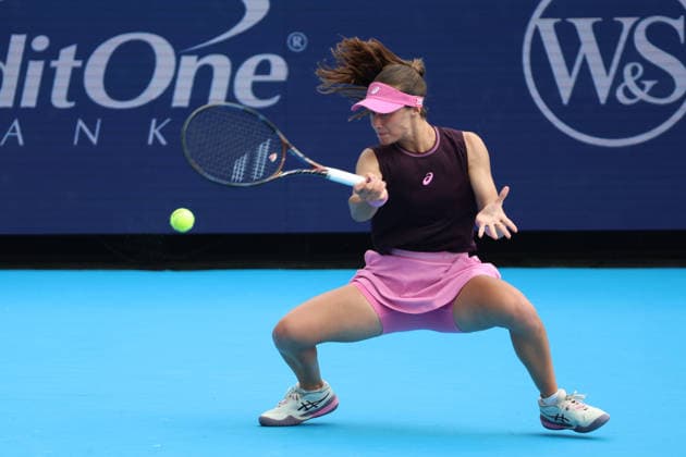 August 15, 2026, Mason, Oh, USA: Cincinnati Open Tennis 2026 - Zeynep Sonmez plays a ball against Amanda Anisimova. ZUMAPress Mason USA - ZUMAn24_ 20260815_zaf_n24_052 Copyright: xWallyxNellx