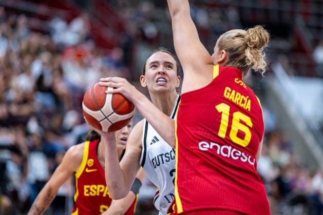 Basketball Ludwigsburg, August 15, 2026; DBB Women s National Team 2026; Friendly Match: Germany (GER) vs. Spain (ESP); Emily Bessoir, Germany, No. 22