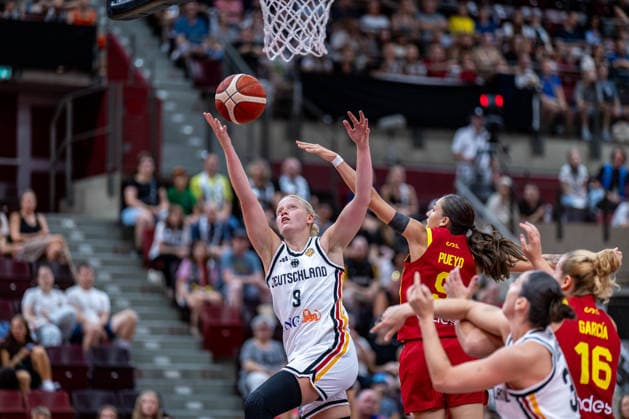 Basketball Ludwigsburg, August 15, 2026; DBB Women s National Team 2026; Friendly Match: Germany (GER) vs. Spain (ESP); Emma Eichmeyer, Germany, No. 09