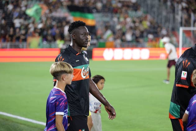Venezia s Akor Adams during the Frecciarossa Italian Cup 2026 2027 Round of 32 soccer match between Venezia and Modena at Penzo stadium in Venice, Italy - August 15, 2026 - Soccer  Copyright: xMattiaxRadoni LaPressex