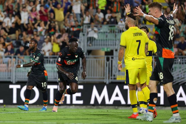 Venezia s Akor Adams during the Frecciarossa Italian Cup 2026 2027 Round of 32 soccer match between Venezia and Modena at Penzo stadium in Venice, Italy - August 15, 2026 - Soccer  Copyright: xMattiaxRadoni LaPressex