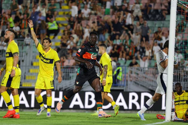 Venezia s Akor Adams during the Frecciarossa Italian Cup 2026 2027 Round of 32 soccer match between Venezia and Modena at Penzo stadium in Venice, Italy - August 15, 2026 - Soccer  Copyright: xMattiaxRadoni LaPressex