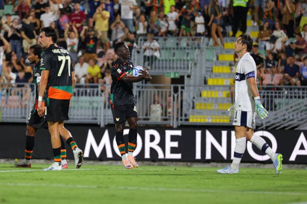 Venezia s Akor Adams during the Frecciarossa Italian Cup 2026 2027 Round of 32 soccer match between Venezia and Modena at Penzo stadium in Venice, Italy - August 15, 2026 - Soccer  Copyright: xMattiaxRadoni LaPressex