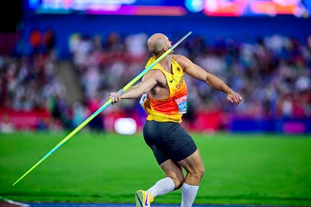 Julian WEBER Germany, USC Mainz, Men s JAVELIN THROW GBR, European Athletics Championships, Track and Field, August 15, 2026, GBR, European Athletics Championships, Track and Field, August 15, 2026, Birmingham Copyright: xEibnerxPressefoto JanxPapenfussx EP_JPS