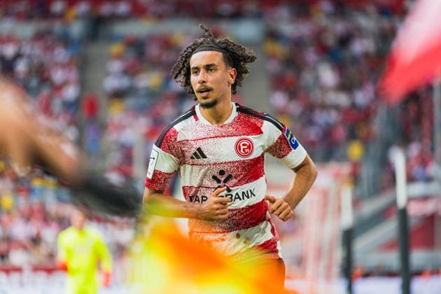 Anas Slimani, Fortuna Düsseldorf, 34; Fortuna Düsseldorf vs. TSG Hoffenheim II, Soccer, 3rd Division, Matchday 2, 2026–27 Season, August 15, 2026, DFL regulations prohibit any use of photographs as image sequences and or quasi-video. Fortuna Düsseldorf vs. TSG Hoffenheim II, Soccer, 3. Liga, Matchday 2, 2026–27 Season, August 15, 2026, Düsseldorf Copyright: xEibner-Pressefoto LukasxBaldygax EP_LBA