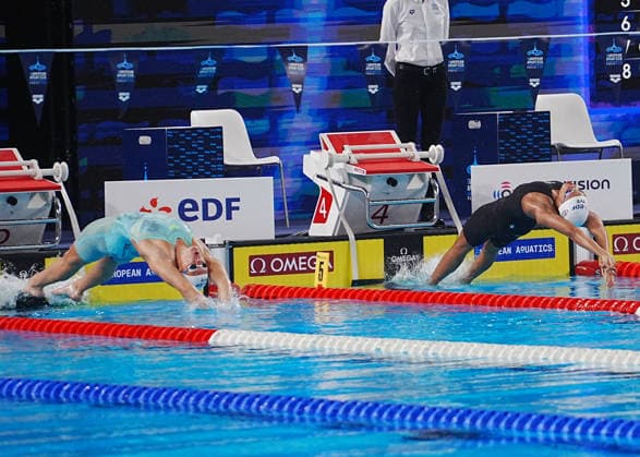 15 Aout European Aquatics Championships Paris 2026 Finales Mahieu Pauline and Moluh Mary-Ambre of France During Finale 100 M Dos Women at the European Swimming Championships at the Greater Paris Metropolis Olympic Aquatics Centre in Paris (France) on August 15, 2026.Credit Laurent Lairys During Finale 50 M Dos WOMEN at the European Swimming Championships at the Greater Paris Metropolis Olympic Aquatics Centre in Paris (France) on August 13, 2026.Credit Laurent Lairys During 1 2 Finale 100 M Dos Women at the European Swimming Championships at the Greater Paris Metropolis Olympic Aquatics Centre in Paris (France) on August 14, 2026.Credit Laurent Lairys parisFrance  Copyright: xLaurentxLairysx
