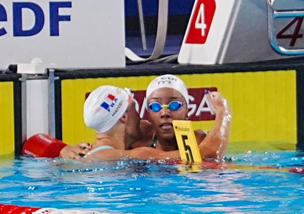 15 Aout European Aquatics Championships Paris 2026 Finales Mahieu Pauline and Moluh Mary-Ambre of France During Finale 100 M Dos Women at the European Swimming Championships at the Greater Paris Metropolis Olympic Aquatics Centre in Paris (France) on August 15, 2026.Credit Laurent Lairys During Finale 50 M Dos WOMEN at the European Swimming Championships at the Greater Paris Metropolis Olympic Aquatics Centre in Paris (France) on August 13, 2026.Credit Laurent Lairys During 1 2 Finale 100 M Dos Women at the European Swimming Championships at the Greater Paris Metropolis Olympic Aquatics Centre in Paris (France) on August 14, 2026.Credit Laurent Lairys parisFrance  Copyright: xLaurentxLairysx