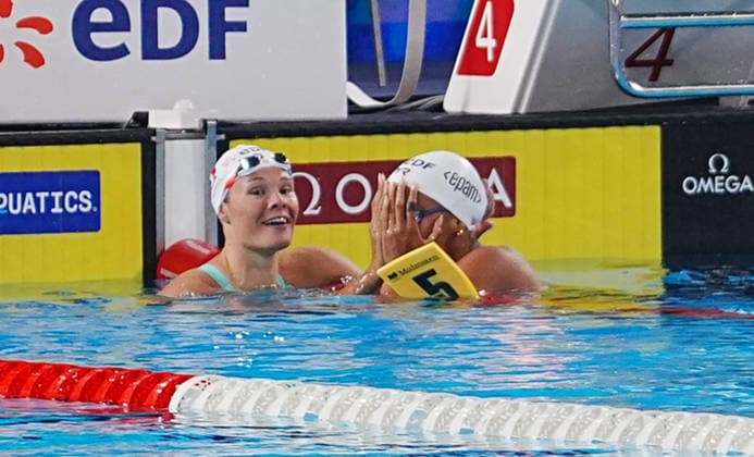 15 Aout European Aquatics Championships Paris 2026 Finales Mahieu Pauline and Moluh Mary-Ambre of France During Finale 100 M Dos Women at the European Swimming Championships at the Greater Paris Metropolis Olympic Aquatics Centre in Paris (France) on August 15, 2026.Credit Laurent Lairys During Finale 50 M Dos WOMEN at the European Swimming Championships at the Greater Paris Metropolis Olympic Aquatics Centre in Paris (France) on August 13, 2026.Credit Laurent Lairys During 1 2 Finale 100 M Dos Women at the European Swimming Championships at the Greater Paris Metropolis Olympic Aquatics Centre in Paris (France) on August 14, 2026.Credit Laurent Lairys parisFrance  Copyright: xLaurentxLairysx