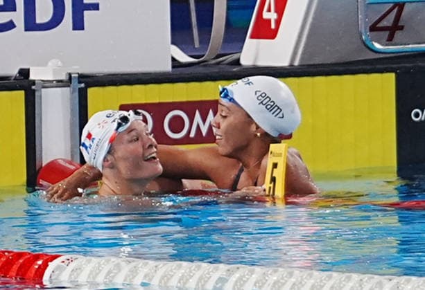 15 Aout European Aquatics Championships Paris 2026 Finales Mahieu Pauline and Moluh Mary-Ambre of France During Finale 100 M Dos Women at the European Swimming Championships at the Greater Paris Metropolis Olympic Aquatics Centre in Paris (France) on August 15, 2026.Credit Laurent Lairys During Finale 50 M Dos WOMEN at the European Swimming Championships at the Greater Paris Metropolis Olympic Aquatics Centre in Paris (France) on August 13, 2026.Credit Laurent Lairys During 1 2 Finale 100 M Dos Women at the European Swimming Championships at the Greater Paris Metropolis Olympic Aquatics Centre in Paris (France) on August 14, 2026.Credit Laurent Lairys parisFrance  Copyright: xLaurentxLairysx