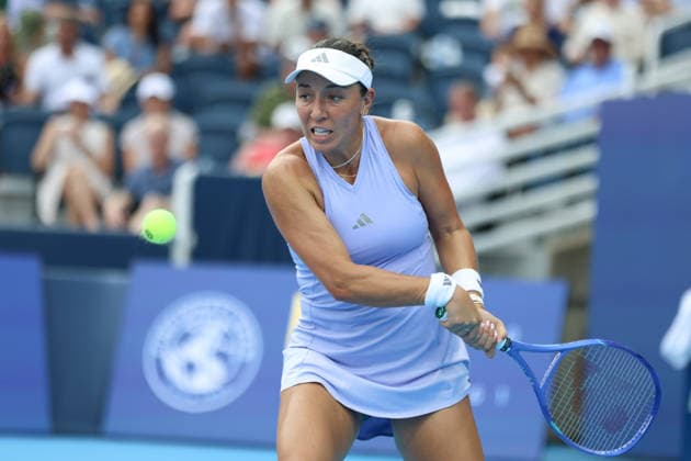 MASON, OHIO - AUGUST 15: Jessica Pegula of United States hits a backhand during day five of the Cincinnati Open at the Lindner Family Tennis Center on August 15, 2026 in Mason, Ohio. Copyright: xShainaxBenhiyoun SPPx Sportspressphoto_SPR207892