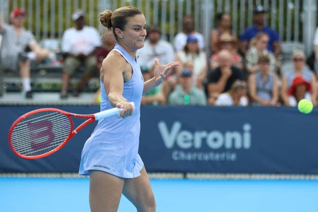 MASON, OHIO - AUGUST 15: Maria Sakkari of Greece in action during day five of the Cincinnati Open at the Lindner Family Tennis Center on August 15, 2026 in Mason, Ohio. Copyright: xShainaxBenhiyoun SPPx Sportspressphoto_SPR208056