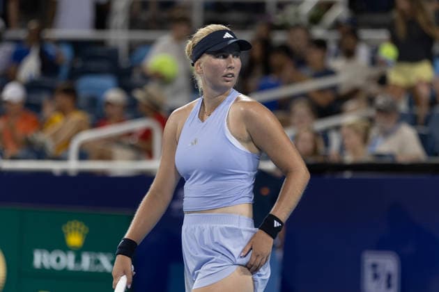 MASON, OHIO - AUGUST 15: Clara Tauson of Denmark is seen during day five of the Cincinnati Open at the Lindner Family Tennis Center on August 15, 2026 in Mason, Ohio. Copyright: xShainaxBenhiyoun SPPx Sportspressphoto_SPR208326
