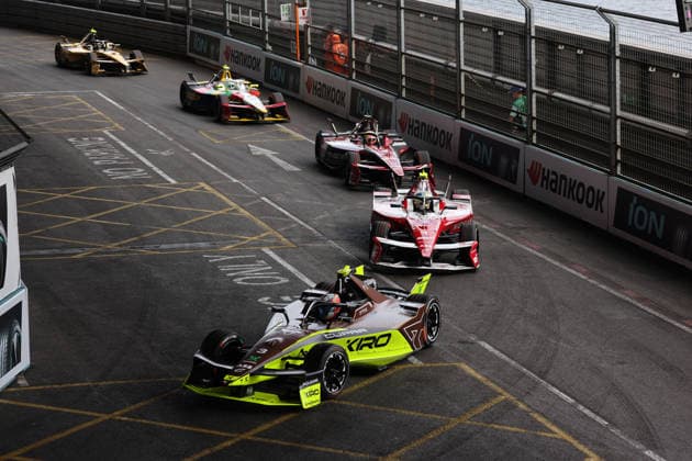 Pepe Marti (ESP) Cupra Kiro ahead of Oliver Rowland (GBR) Nissan, Race 1, FIA Formula E World Championship, Season 12, London E-Prix, August 15, 2026, Excel Exhibition Center,