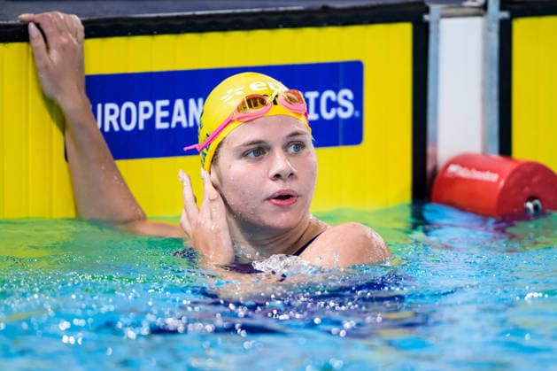 August 16, 2026: Thilda Häll of Sweden after competing in the women’s 400-meter freestyle swimming heats on Day 17 of the 2026 European Aquatics Championships on August 16, 2026 in Saint Denis. Photo by Joel Marklund, BILDBYRAN, code JM JM0845 bbeng swimming 2026 European Aquatics Championships women s Sweden  Copyright: JOELxMARKLUND BB260816JM003
