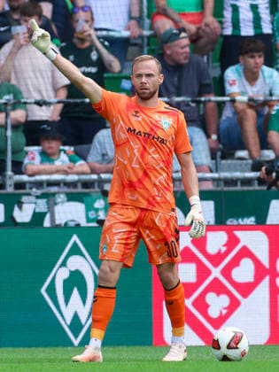 Goalkeeper Alexander Schlager of Werder Bremen gestures during the friendly match between Werder Bremen and AJ Auxerre at Weserstadion on August 15, 2026, in Bremen, Germany Photo by Marco Steinbrenner, DeFodi Images Goalkeeper Alexander Schlager of Werder Bremen gestures during the friendly match between Werder Bremen and AJ Auxerre at the Weserstadion on August 15, 2026 in Bremen, Germany Photo by Marco Steinbrenner, DeFodi Images Photo by Marco Steinbrenner, DeFodi Images