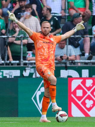 Goalkeeper Alexander Schlager of Werder Bremen gestures during the friendly match between Werder Bremen and AJ Auxerre at Weserstadion on August 15, 2026, in Bremen, Germany Photo by Marco Steinbrenner, DeFodi Images Goalkeeper Alexander Schlager of Werder Bremen gestures during the friendly match between Werder Bremen and AJ Auxerre at the Weserstadion on August 15, 2026 in Bremen, Germany Photo by Marco Steinbrenner, DeFodi Images Photo by Marco Steinbrenner, DeFodi Images