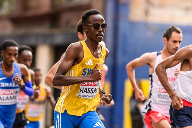 August 16, 2026: Suldan Hassan of Sweden competes in the men’s marathon on day 7 of the 2026 European Athletics Championships on August 16, 2026 in Birmingham. Photo by Mathias Bergeld, BILDBYRAN, code MB MT1072. track and field, athletics, friidrett, friidrotts EM, 2026 European Athletics Championships, Day 7, Sweden, marathon  Copyright: MATHIASxBERGELD BB260816MB037